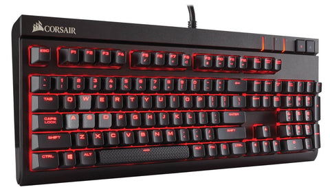 Corsair STRAFE Mechanical Gaming Keyboard, Red LED, Cherry MX Brown