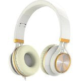 Headphones, Wackolee 015IP Headphones with Microphone for Smartphones Mp3/4 Laptop Computers Tab let Macbook Folding Earphones (White)